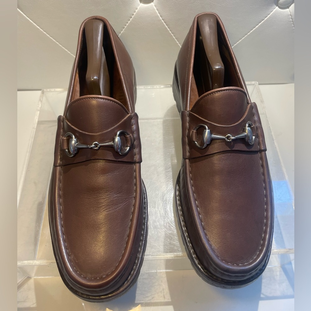 GUCCI horsebit Bit loafer men’s sz 9 command sole casual brown business